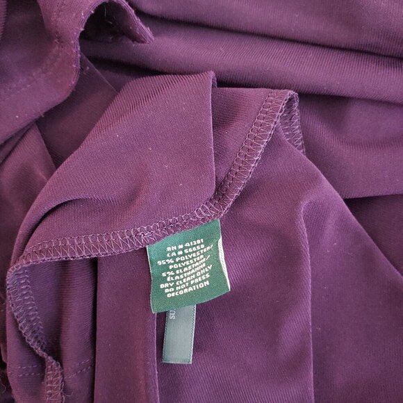 Lauren Ralph Lauren Rhinestone Embellished Purple Jersey Gown Size 14 - Picture 3 of 9